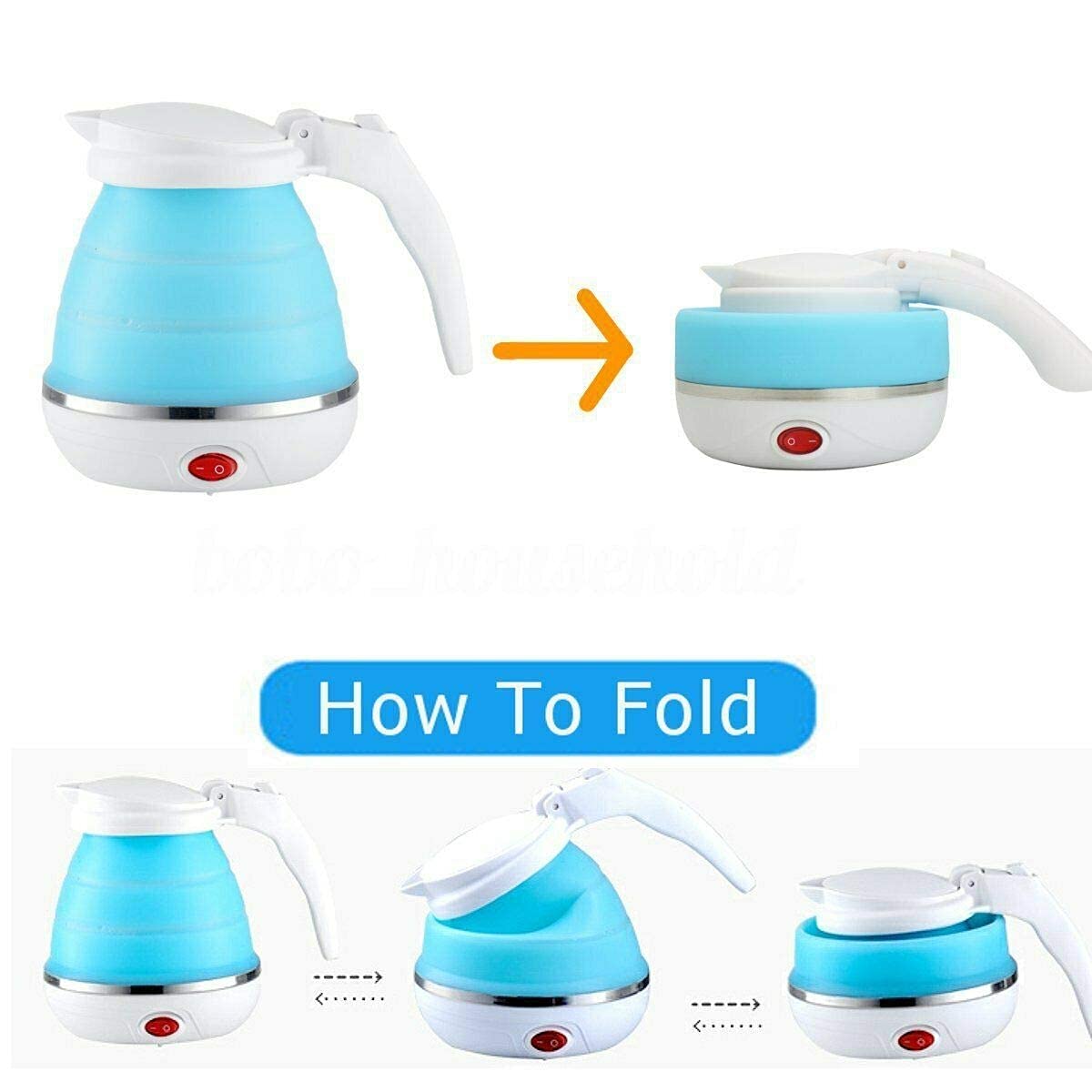 Travel Folding Electric Kettle, Fast Boiling, Portable Electric Kettle, 600ml