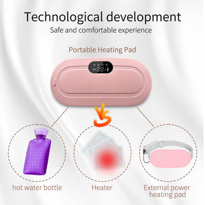Portable Cordless Period Cramp Massager & Heating Pad