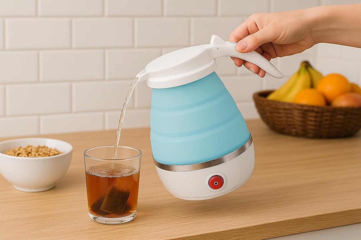 Travel Folding Electric Kettle, Fast Boiling, Portable Electric Kettle, 600ml