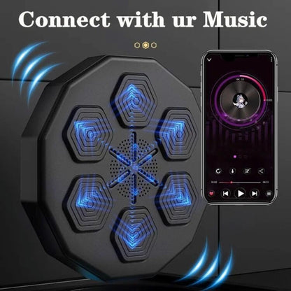 Music Boxing Machine with Boxing Gloves, Wall Mounted Smart Bluetooth Music Boxing Trainer