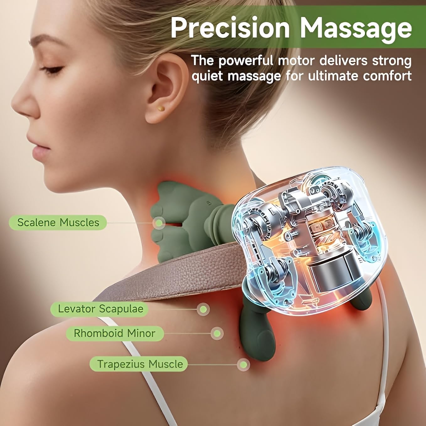 Bionic Heated Massager | Wireless Portable Shiatsu Neck and Back Massager