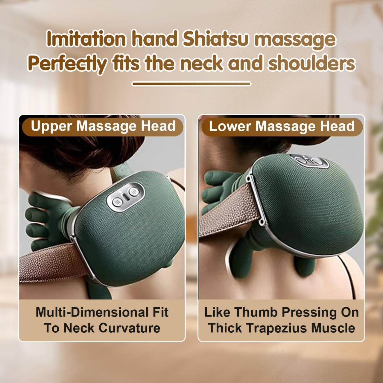 Bionic Heated Massager | Wireless Portable Shiatsu Neck and Back Massager