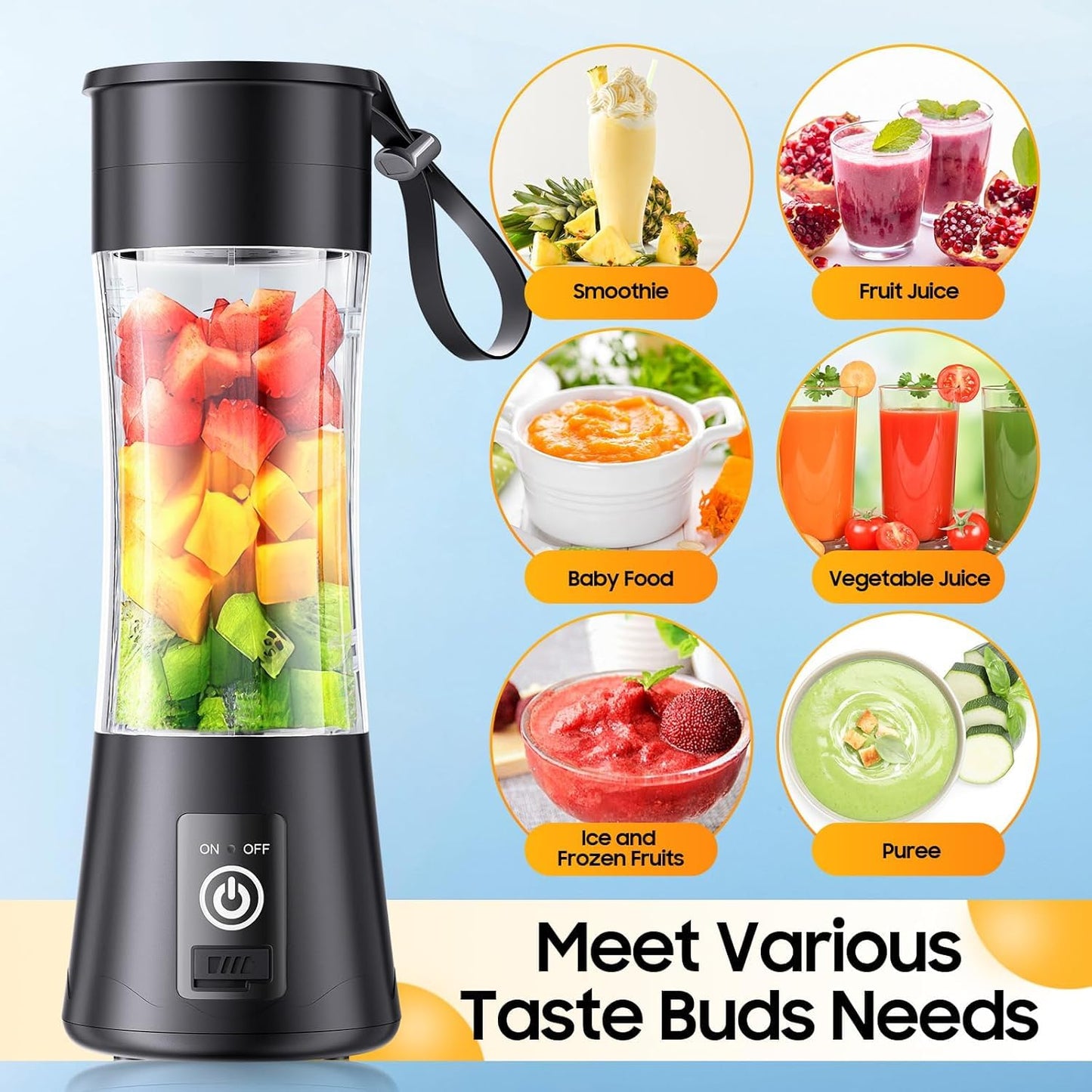 Portable Blender, USB Rechargeable Mini Juicer Blender