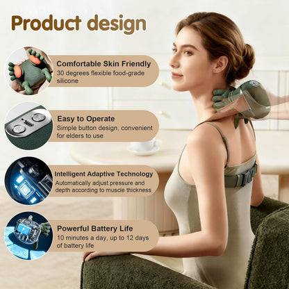 Bionic Heated Massager | Wireless Portable Shiatsu Neck and Back Massager