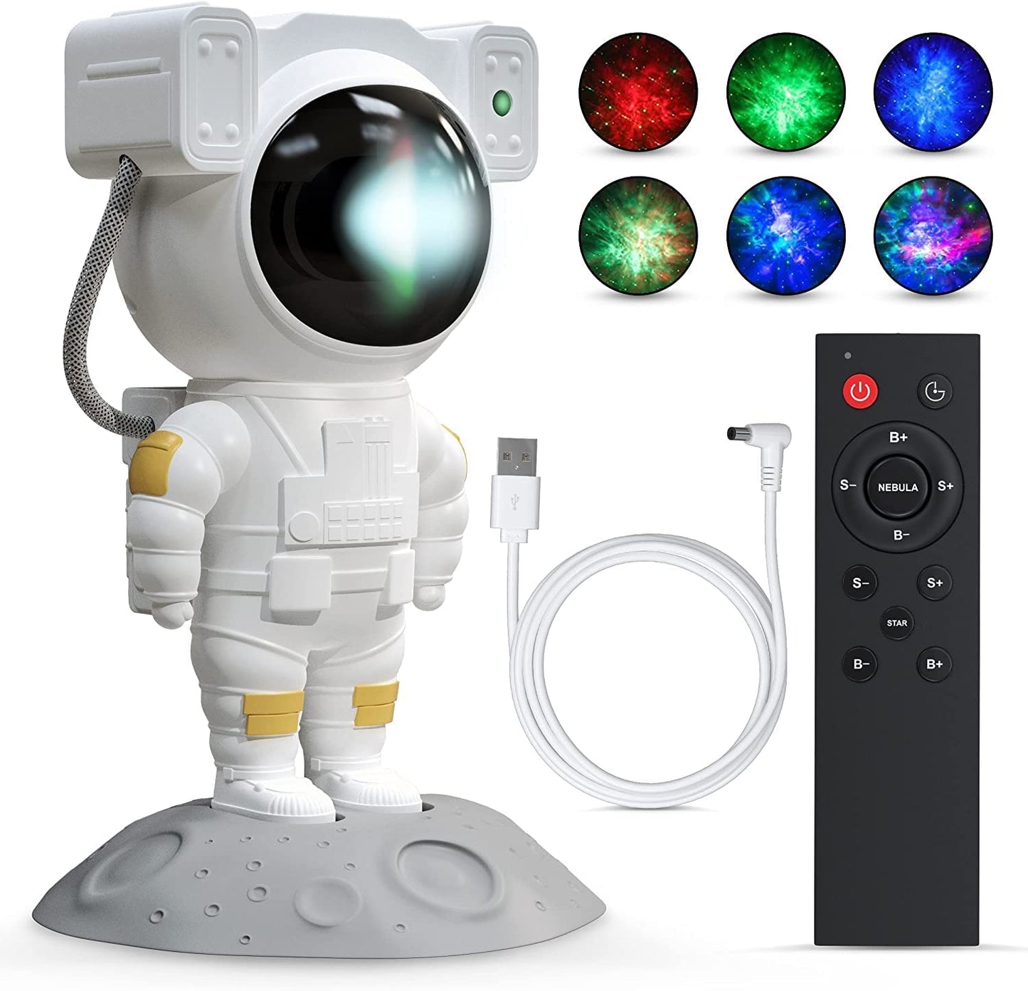 Astronaut Galaxy Projector - 360 Magnetic Head Rotation, Remote Control