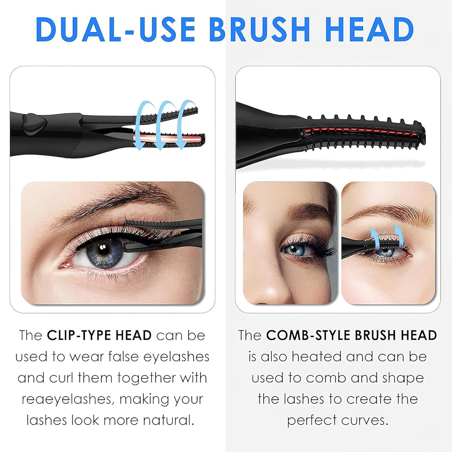 Heated Eyelash Curler, Rechargeable Lash Styler with 2 Heat Settings