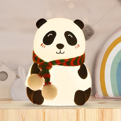 Nio Color Changing Panda Night Light for Kids, Rechargeable Silicone LED Lamp With 7-Colors