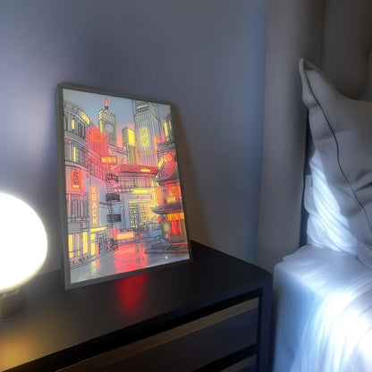 Anime LED City Night View Light Painting