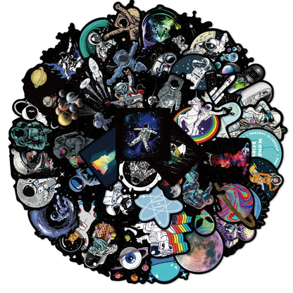 50pcs Vinyl Space Themed Sticker Pack