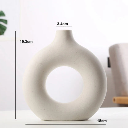 Hollow Ceramic Donuts Vase