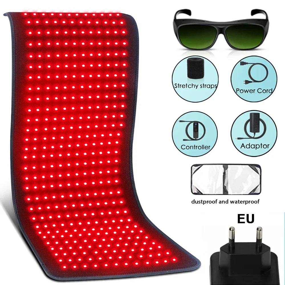 Red Light Therapy Heating Pad - 850nm Infrared Pain Relief Cushion for Back, Shoulder & Muscle Recovery