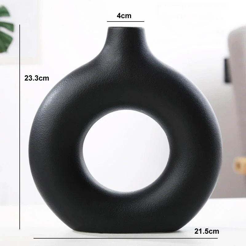 Hollow Ceramic Donuts Vase