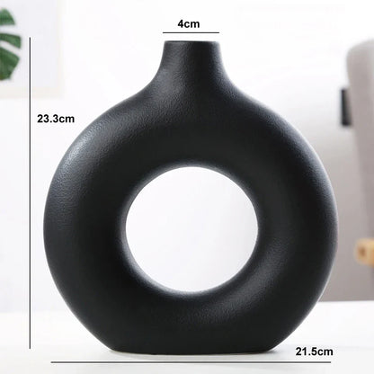 Hollow Ceramic Donuts Vase