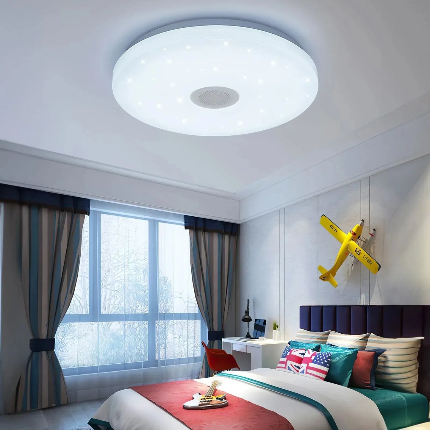 MARPOU Smart Modern Ceiling Lighting RGB Ceiling Lamps with Bluetooth Speaker
