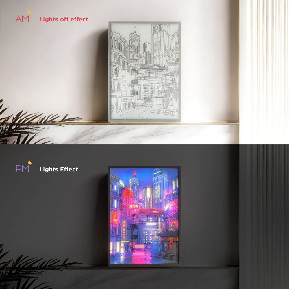Anime LED City Night View Light Painting