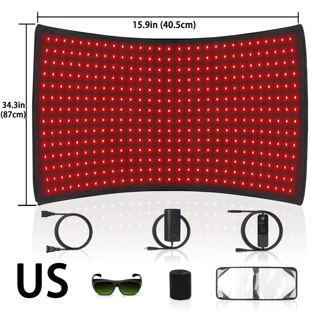 Red Light Therapy Heating Pad - 850nm Infrared Pain Relief Cushion for Back, Shoulder & Muscle Recovery