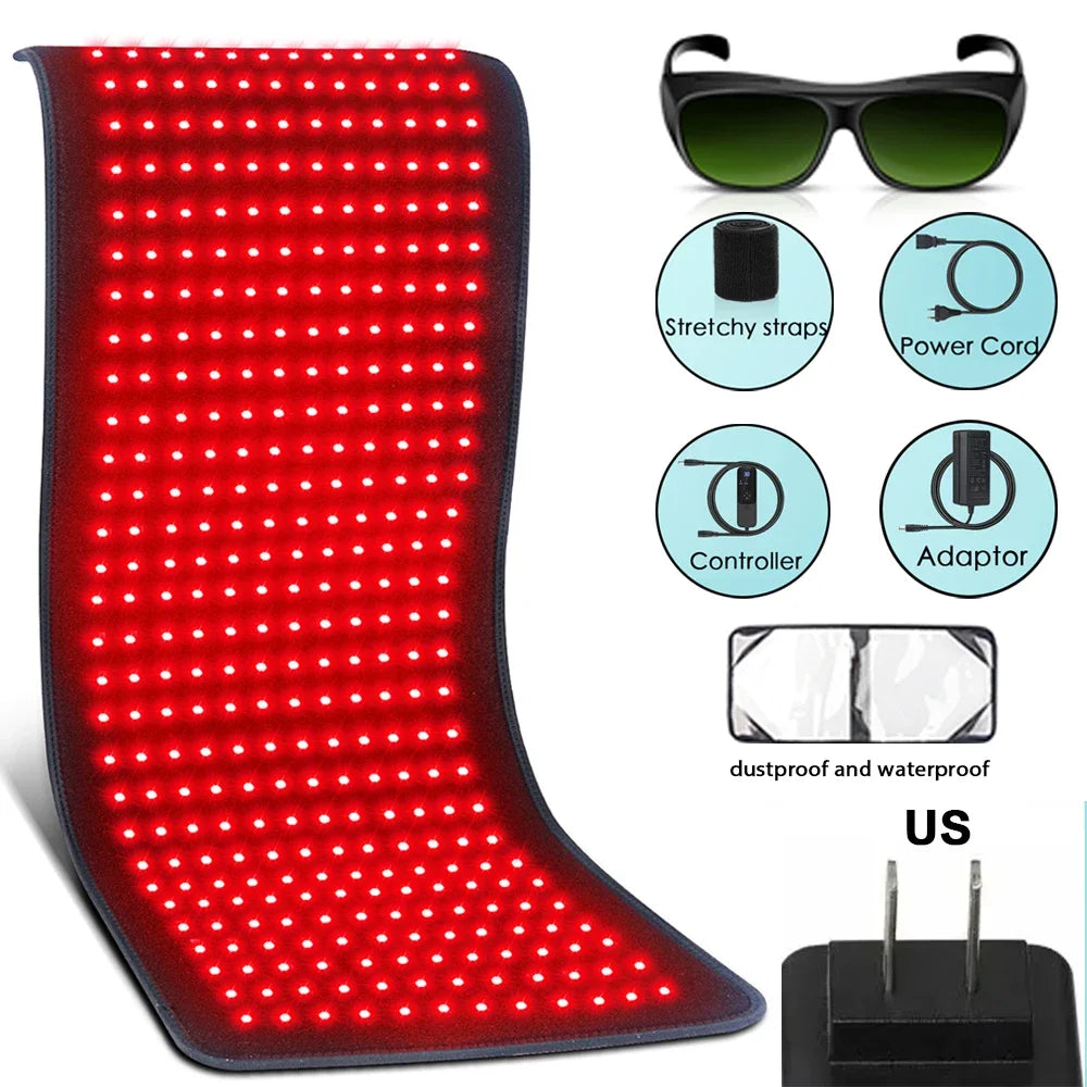 Red Light Therapy Heating Pad - 850nm Infrared Pain Relief Cushion for Back, Shoulder & Muscle Recovery