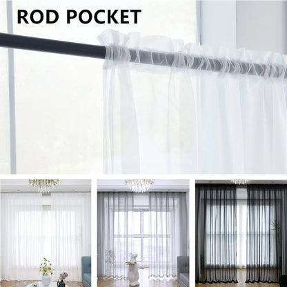 Shading Solid White Sheer Curtains