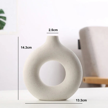 Hollow Ceramic Donuts Vase