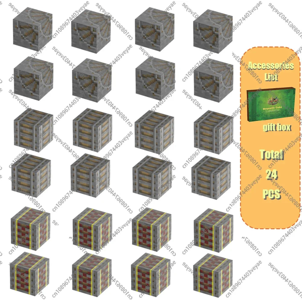 Magnetic Building Blocks - Mine World STEM Construction Set for Kids