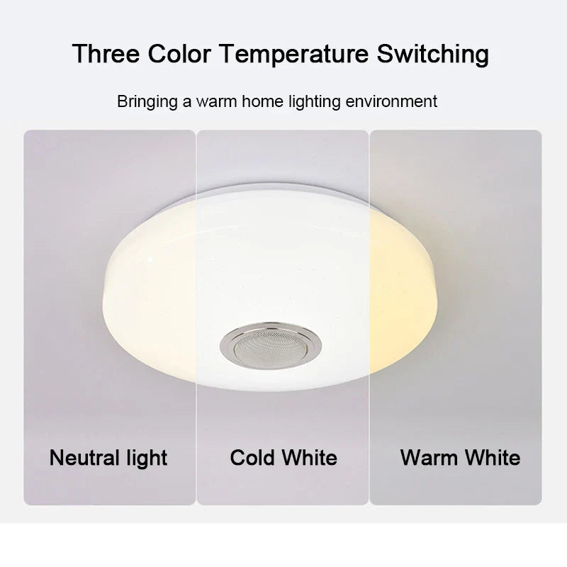 MARPOU Smart Modern Ceiling Lighting RGB Ceiling Lamps with Bluetooth Speaker