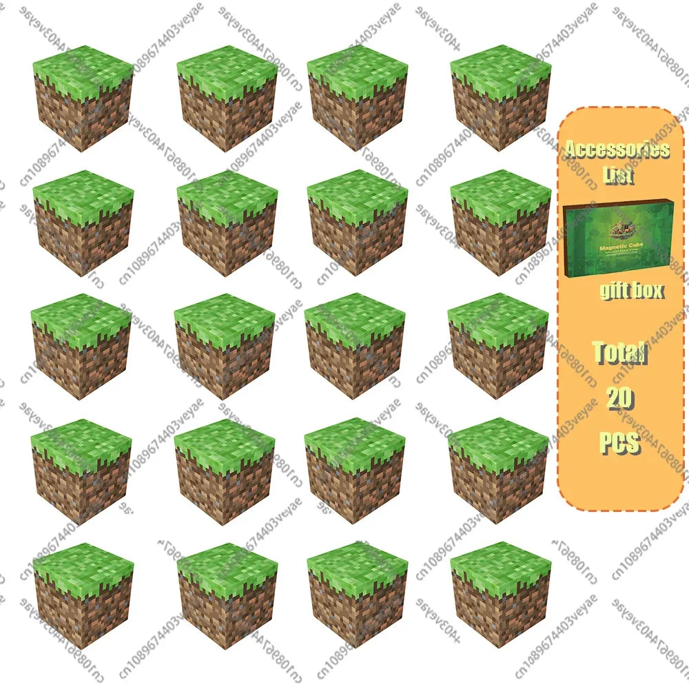 Magnetic Building Blocks - Mine World STEM Construction Set for Kids