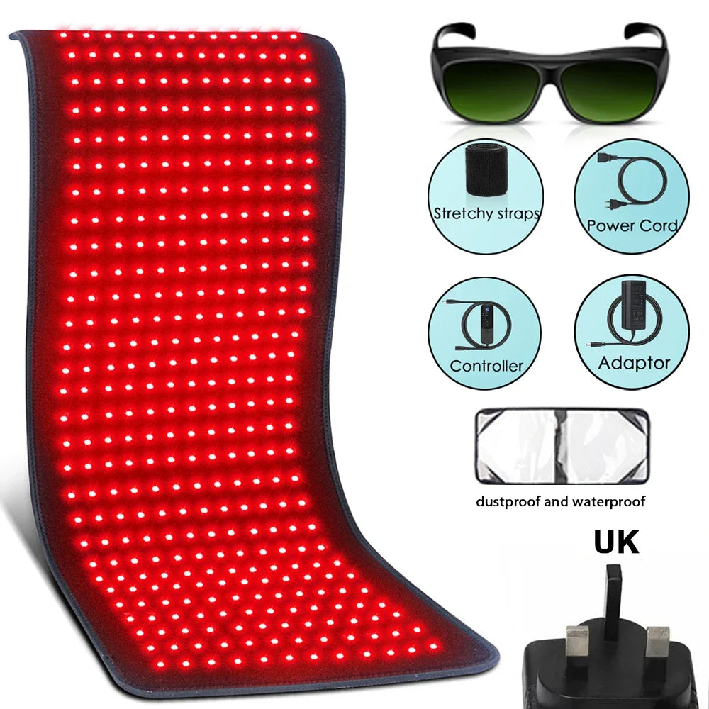 Red Light Therapy Heating Pad - 850nm Infrared Pain Relief Cushion for Back, Shoulder & Muscle Recovery