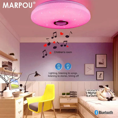 MARPOU Smart Modern Ceiling Lighting RGB Ceiling Lamps with Bluetooth Speaker