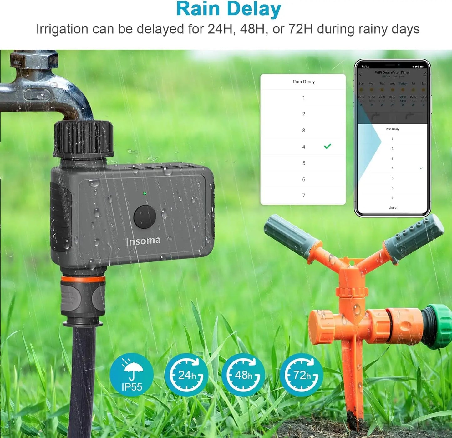 SmartFlow WiFi Water Timer - Remote Control Garden Irrigation System for Smart Home