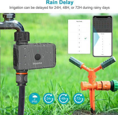 SmartFlow WiFi Water Timer - Remote Control Garden Irrigation System for Smart Home