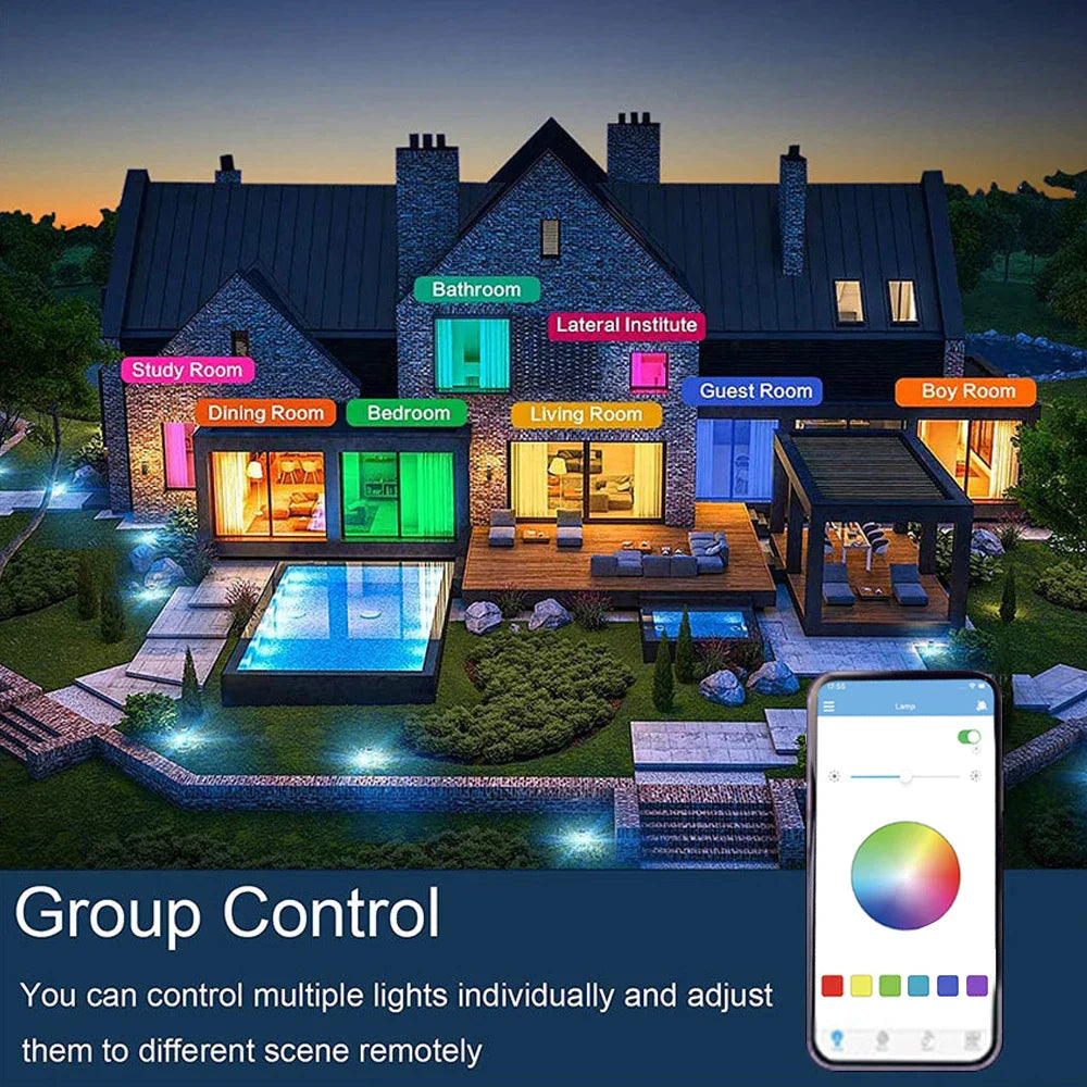 MARPOU Smart Modern Ceiling Lighting RGB Ceiling Lamps with Bluetooth Speaker
