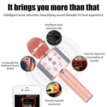 Wireless Karaoke Microphone USB Speaker Microphone