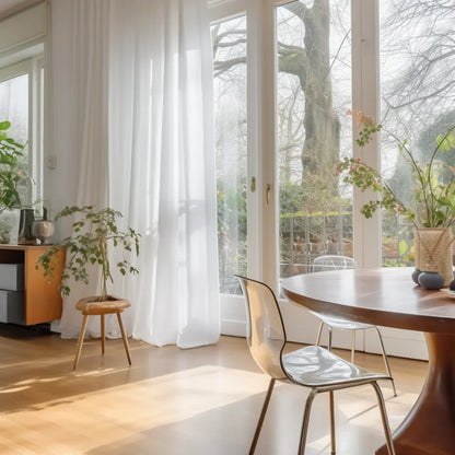 Shading Solid White Sheer Curtains