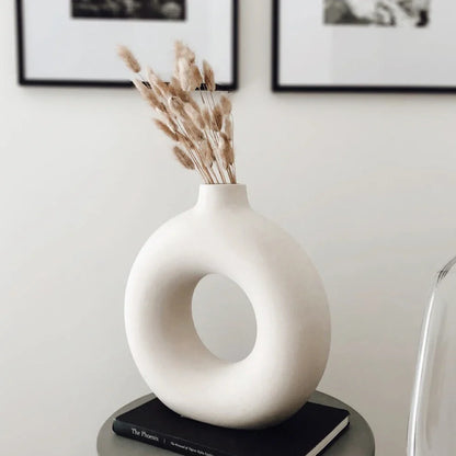 Hollow Ceramic Donuts Vase