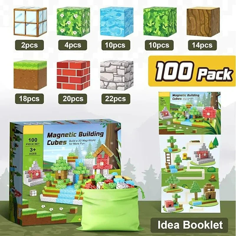 Magnetic Building Blocks - Mine World STEM Construction Set for Kids