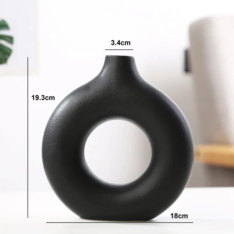 Hollow Ceramic Donuts Vase