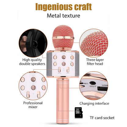 Wireless Karaoke Microphone USB Speaker Microphone