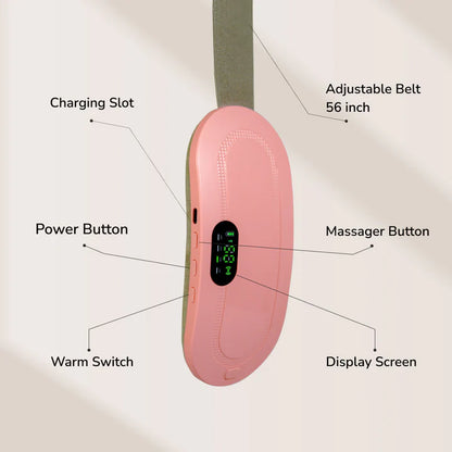 Portable Cordless Period Cramp Massager & Heating Pad