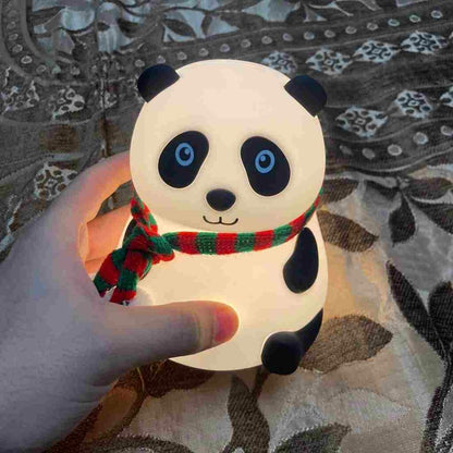 Nio Color Changing Panda Night Light for Kids, Rechargeable Silicone LED Lamp With 7-Colors