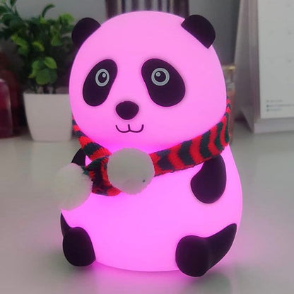 Nio Color Changing Panda Night Light for Kids, Rechargeable Silicone LED Lamp With 7-Colors