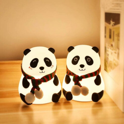 Nio Color Changing Panda Night Light for Kids, Rechargeable Silicone LED Lamp With 7-Colors