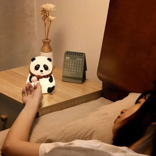 Nio Color Changing Panda Night Light for Kids, Rechargeable Silicone LED Lamp With 7-Colors